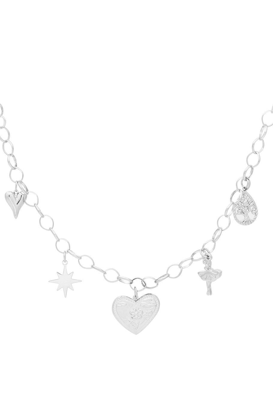 Halskette „Heartflower“ - Stainless Steel in Silber