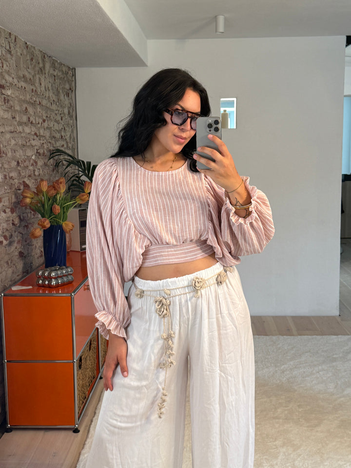 Verspielte Bluse in Leinenoptik „Jolie“