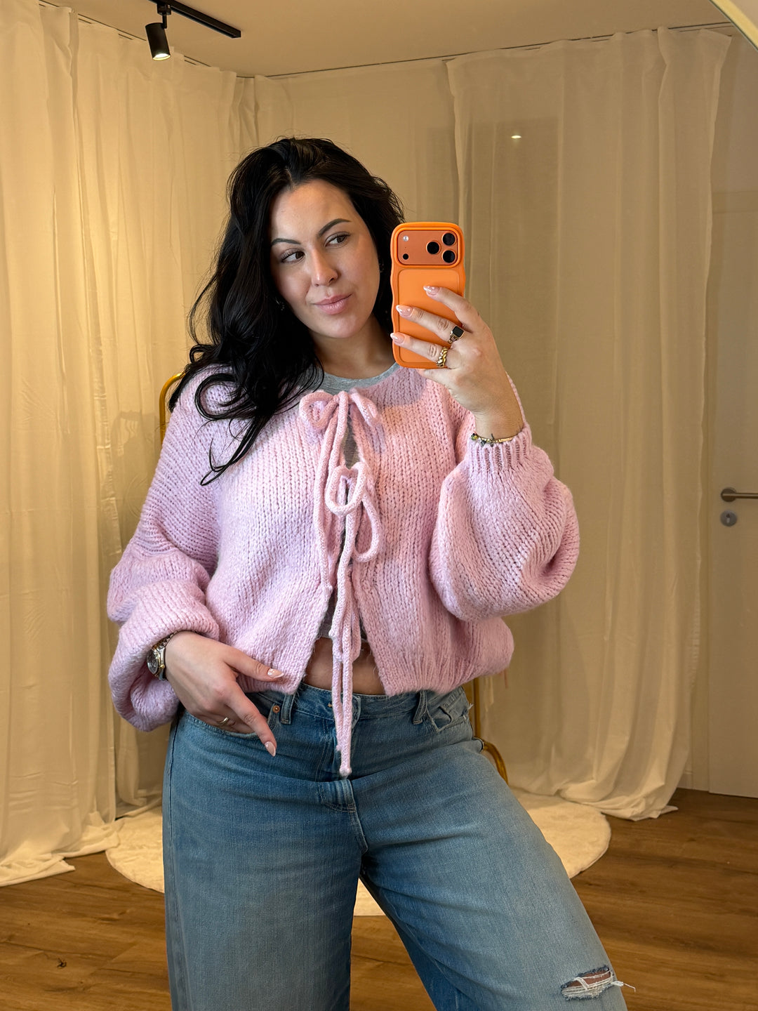 Oversized Cardigan mit Schleifen in verschiedene Farben