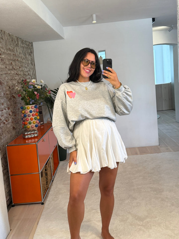 Pullover "Positive Vibes" in Hellgrau