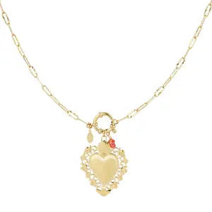 Tropical Heart Halskette – Stainless Steel in Gold
