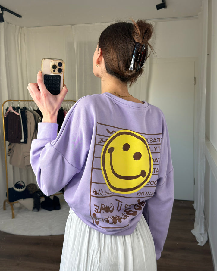 Pullover “Smiley” mit Backprint