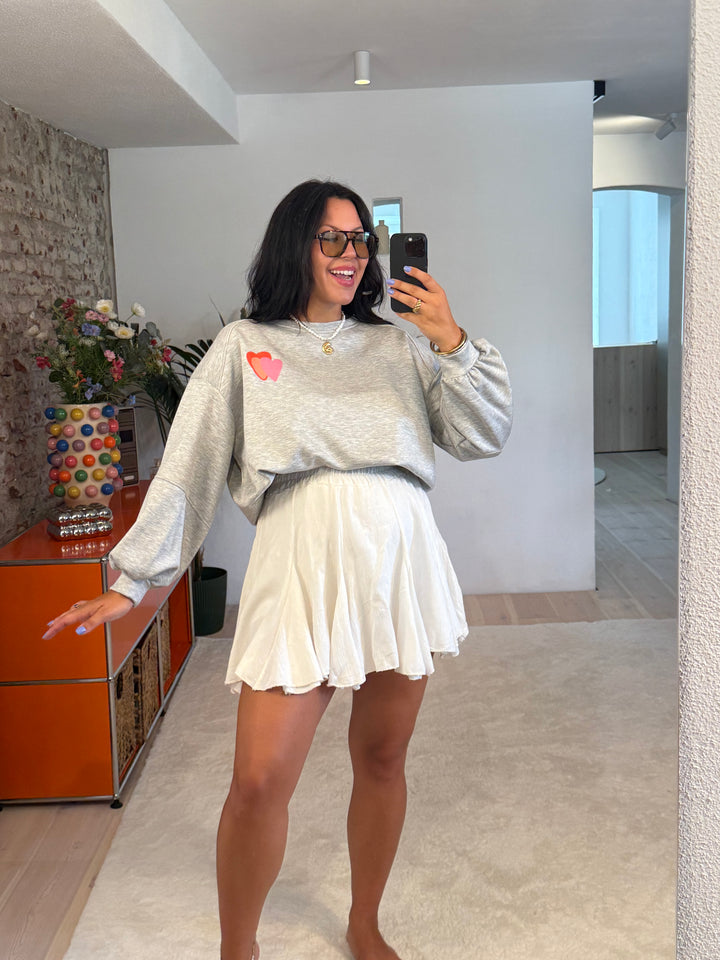Pullover "Positive Vibes" in Hellgrau