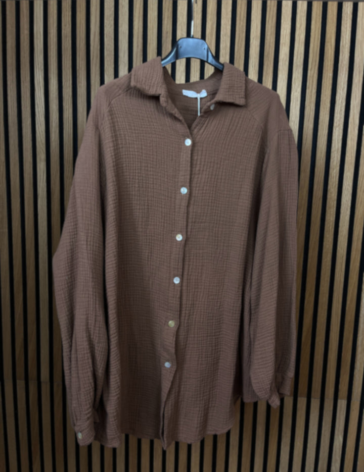 Musselin Bluse oversize, verschiedene Farben