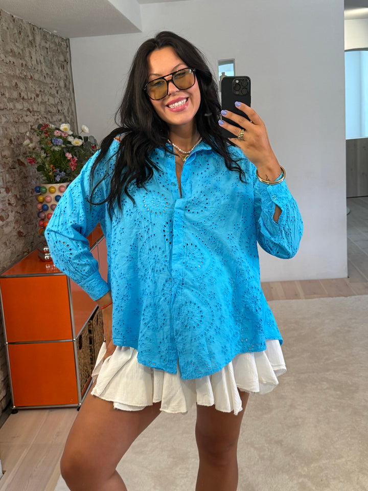 Besticktes Baumwollhemd „Boho“