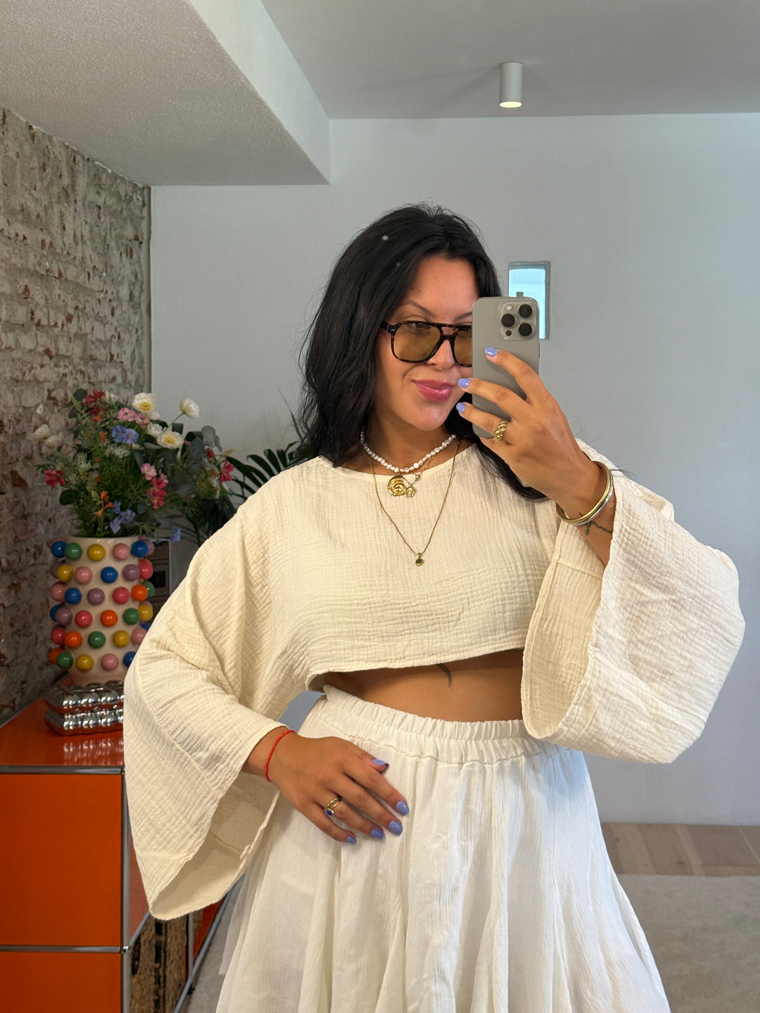Cropped Muselin  Shirt