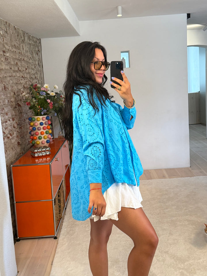 Besticktes Baumwollhemd „Boho“