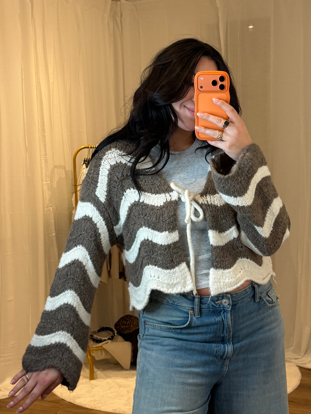 Cardigan mit Schleife