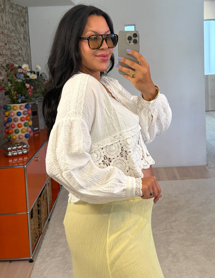 Cropped Bluse "Flower"
