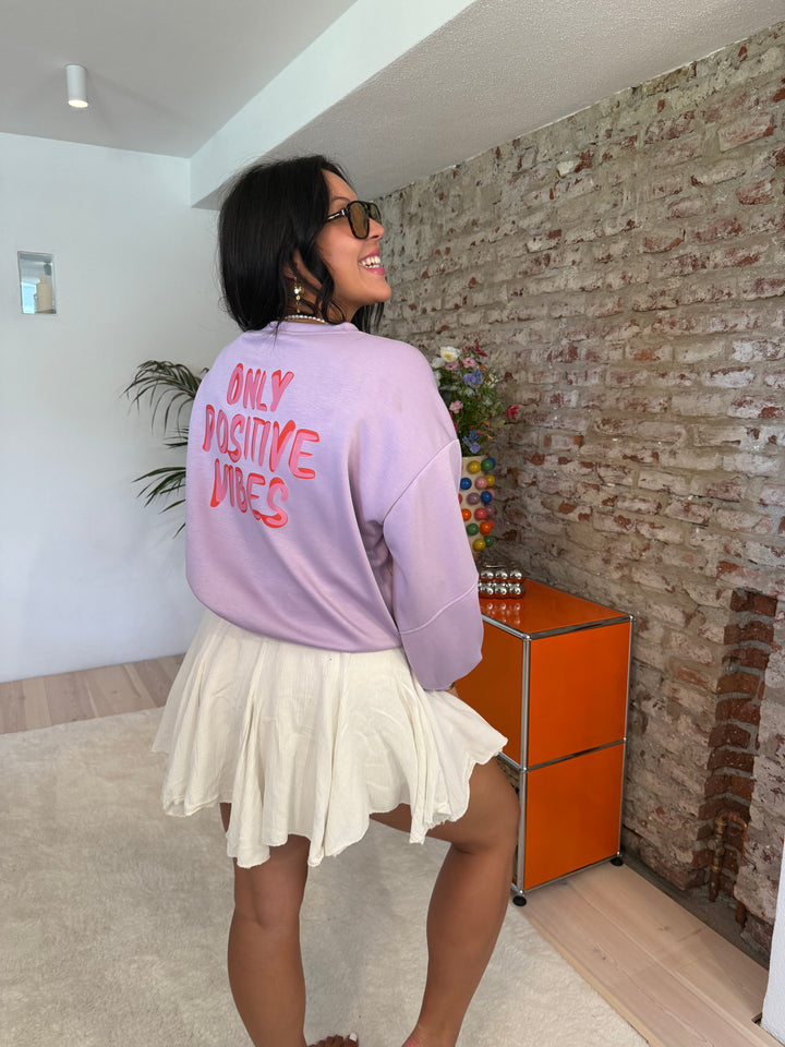 Pullover "Positive Vibes" in Rosa