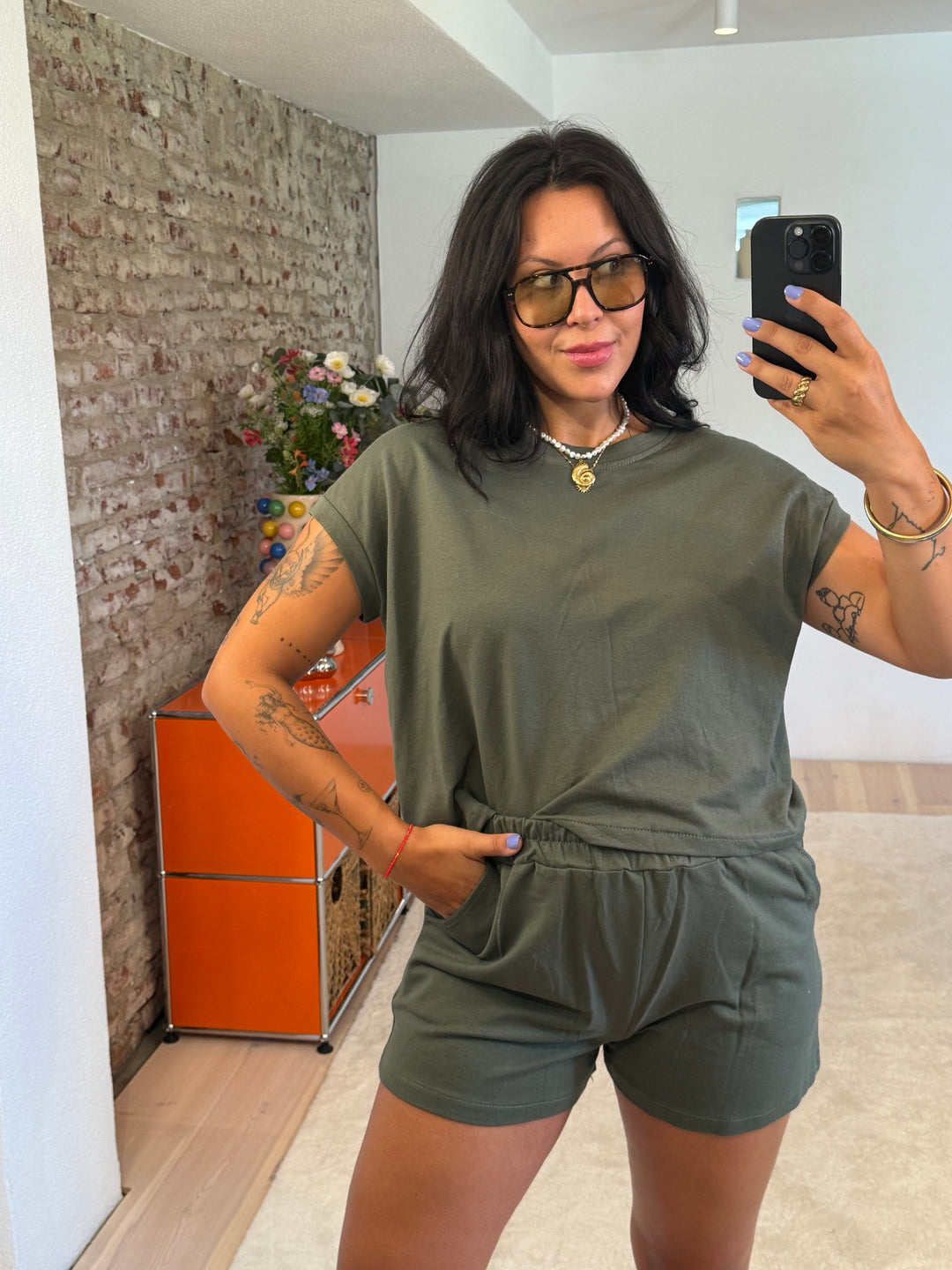 Jogger-Set in Olive