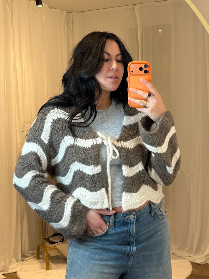 Cardigan mit Schleife