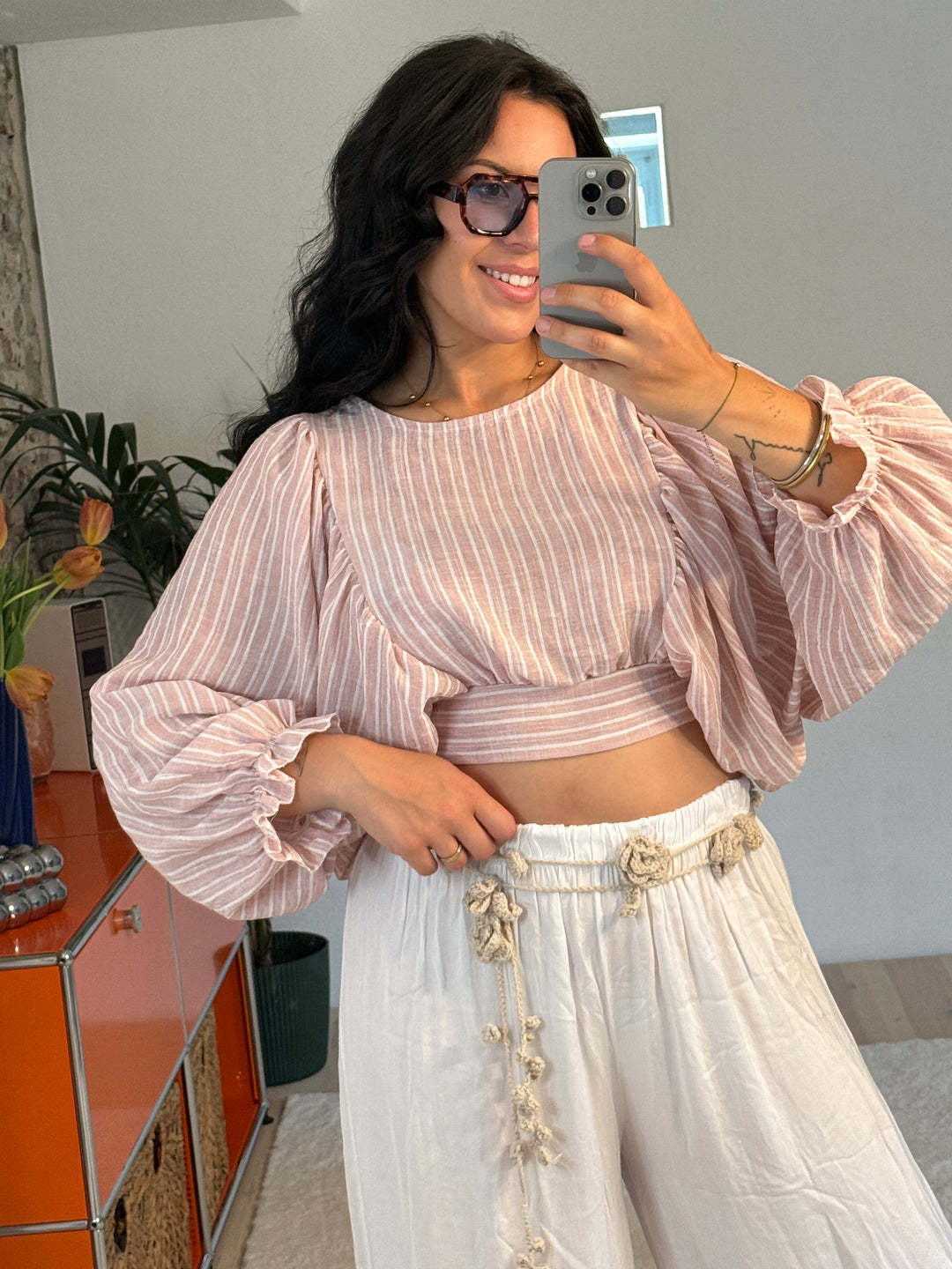 Verspielte Bluse in Leinenoptik „Jolie“