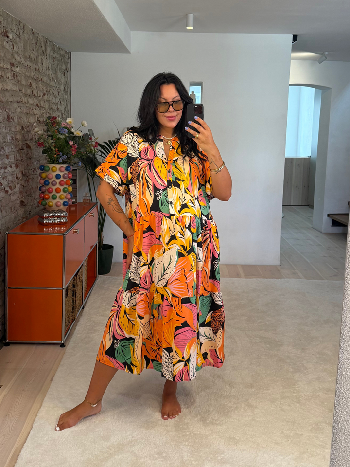 Kleid Midi „Flower Power“ L- XXXL