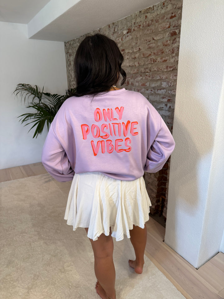 Pullover "Positive Vibes" in Rosa