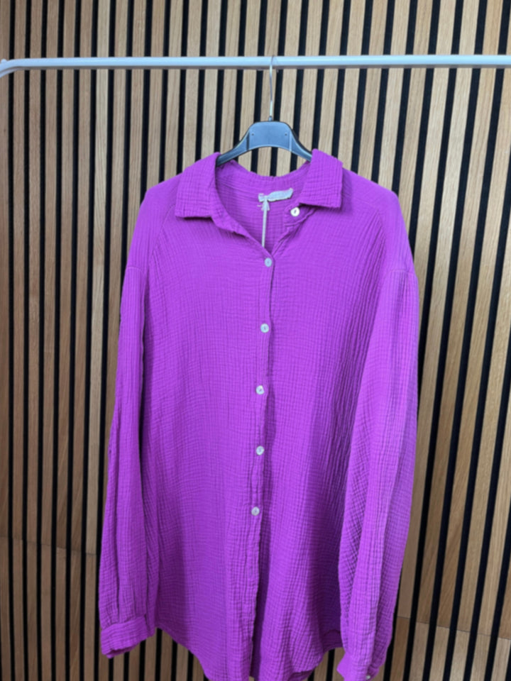 Musselin Bluse oversize, verschiedene Farben