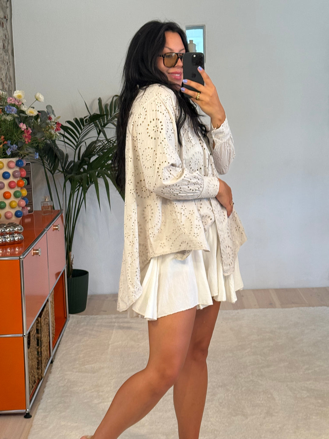 Besticktes Baumwollhemd „Boho“