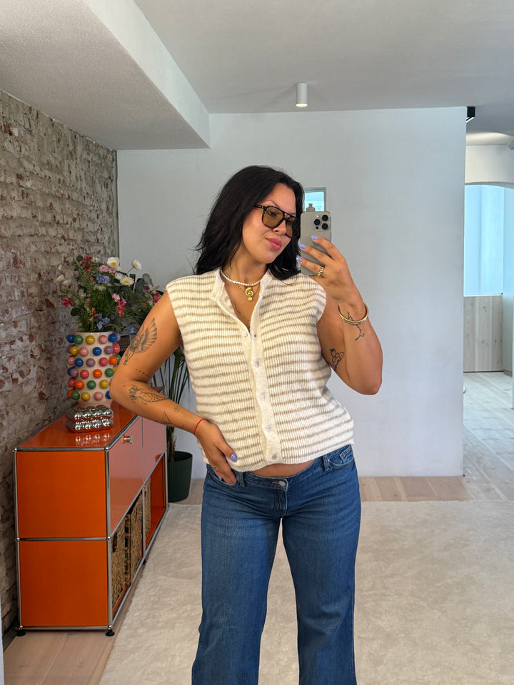 Gestreifte Weste "Trendy" in Beige