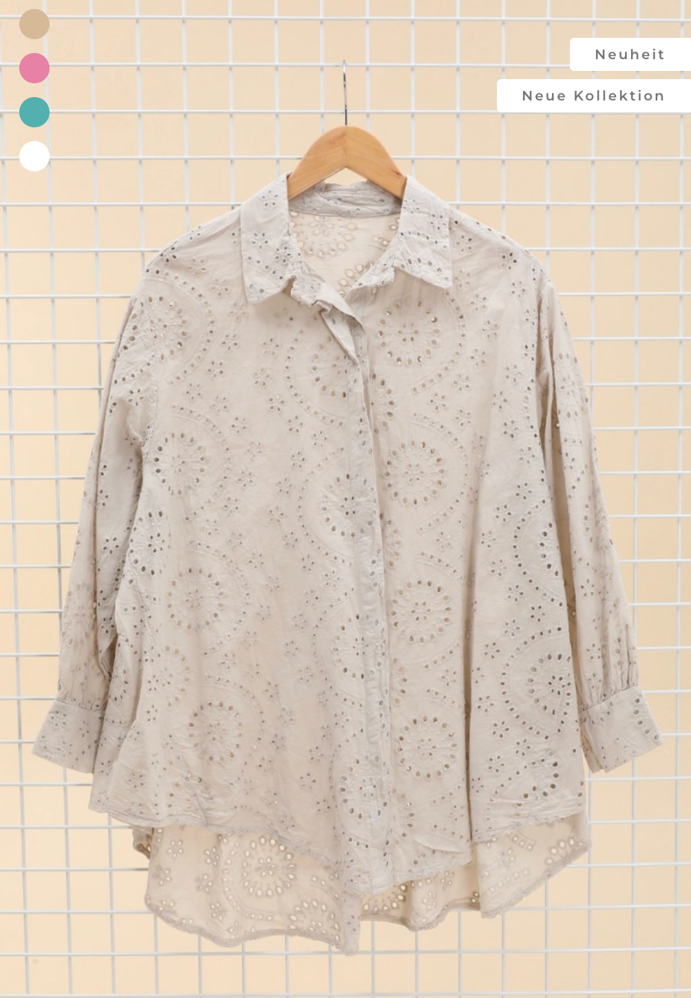 Besticktes Baumwollhemd „Boho“