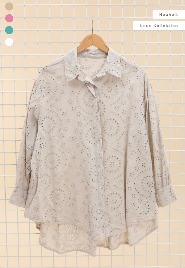 Besticktes Baumwollhemd „Boho“