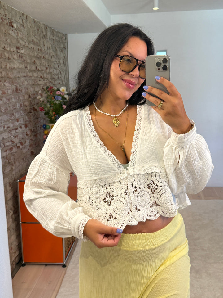 Cropped Bluse "Flower"