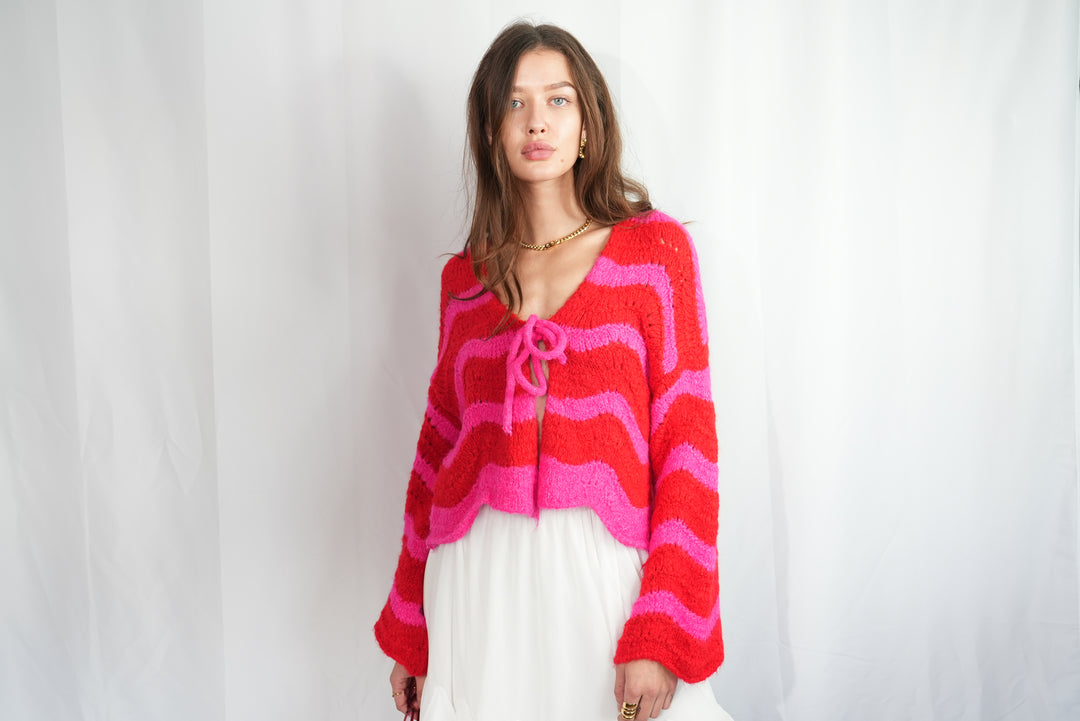 Cardigan mit Schleife