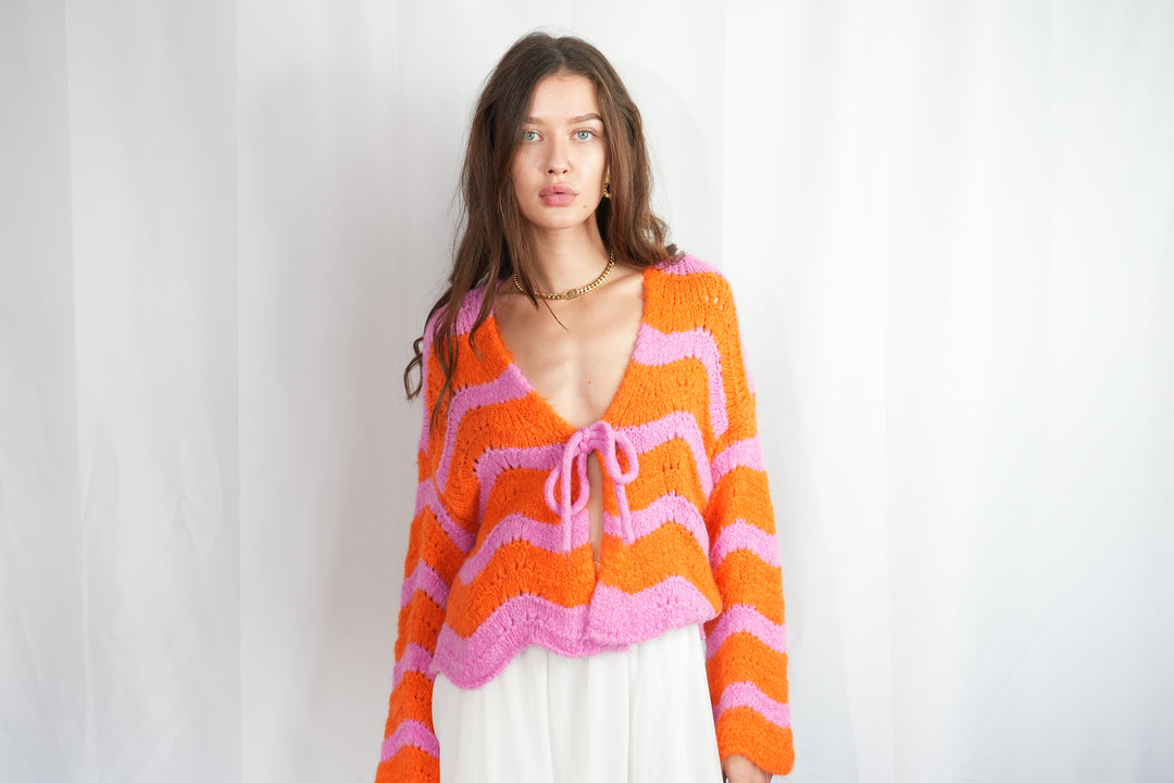 Cardigan mit Schleife