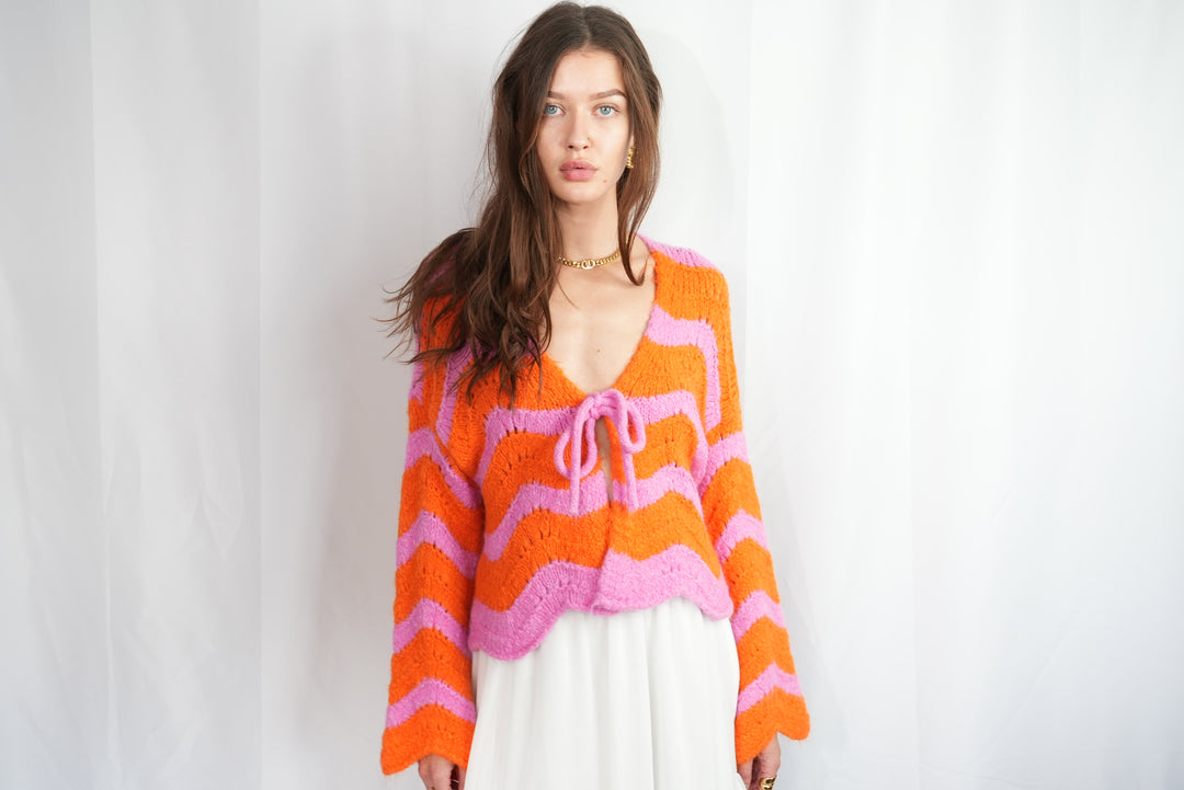 Cardigan mit Schleife