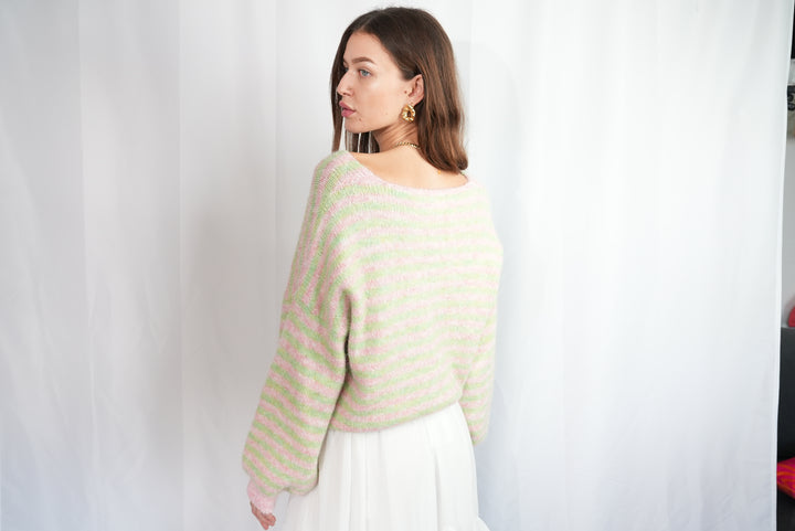 Cardigan mit Streifen in vielen Farben