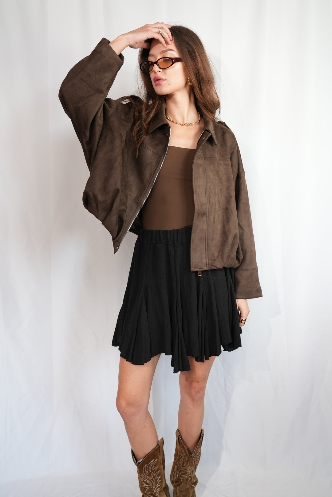 Bomberjacke "Viral" Wildlederoptik