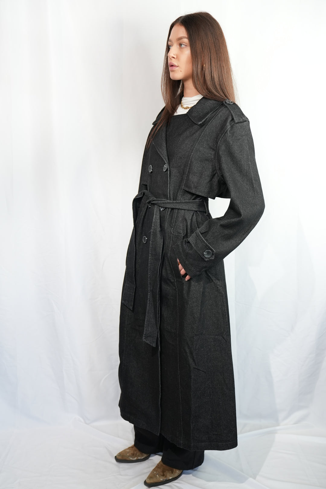 Langer Jeans-Trenchcoat "Cool Girl"