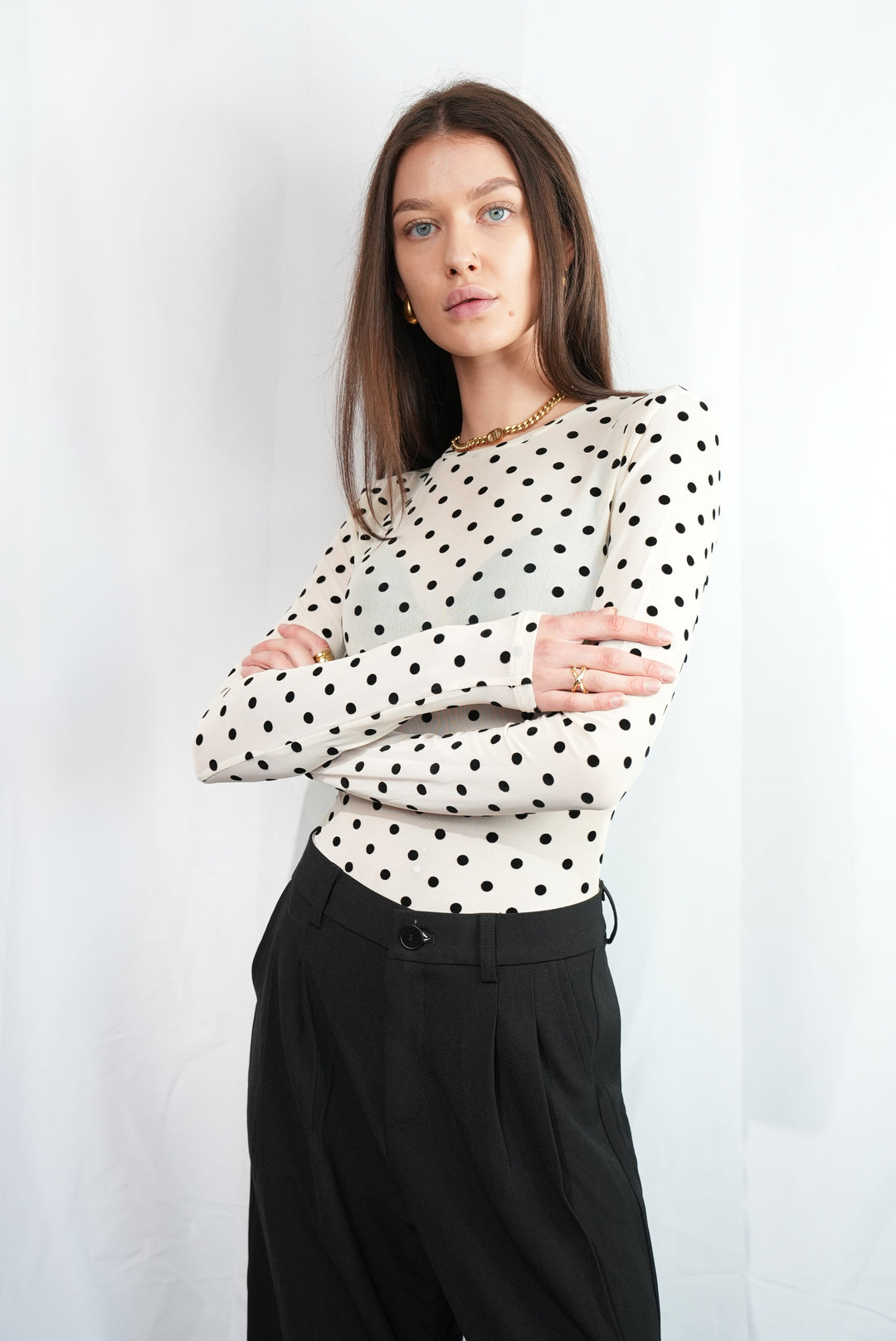 Longsleeve mit Punkten