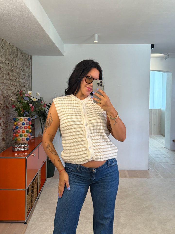 Gestreifte Weste "Trendy" in Beige