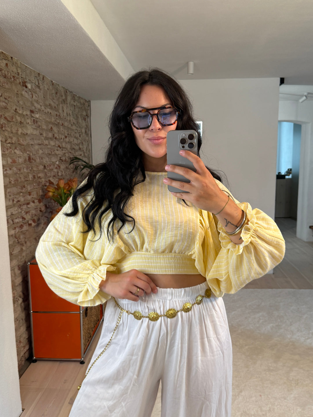 Verspielte Bluse in Leinenoptik „Jolie“