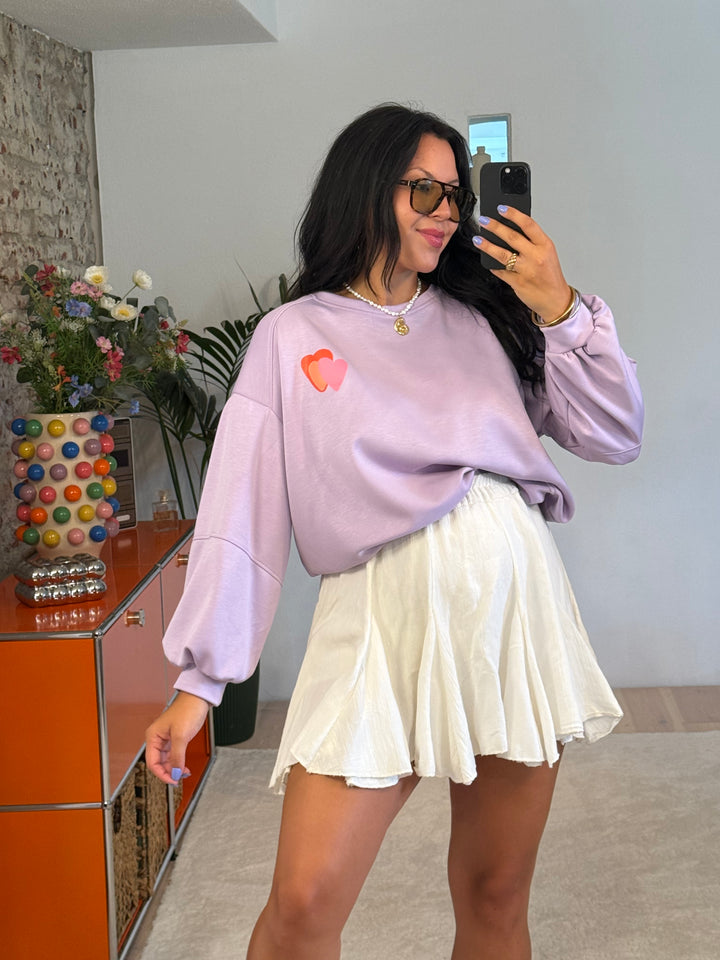 Pullover "Positive Vibes" in Rosa