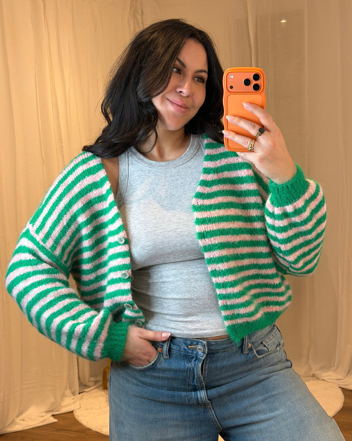Cardigan mit Streifen in vielen Farben