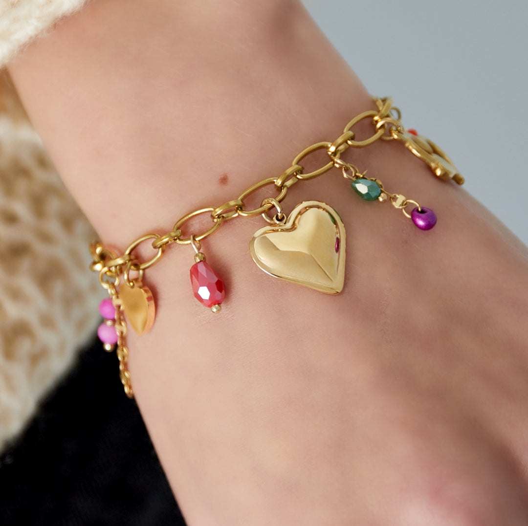 Charm Armband „Statement“ - Stainless Steel in Gold