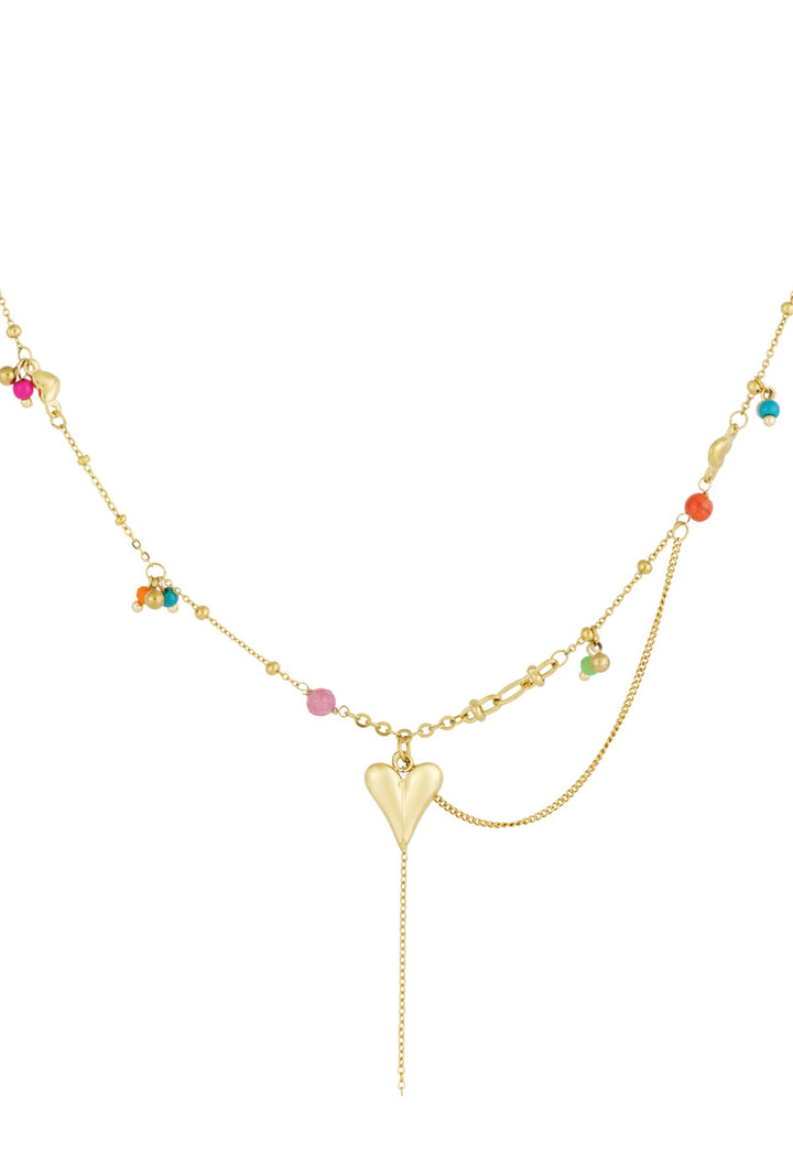 Halskette „Fallen Heart“ - Stainless Steel in Gold