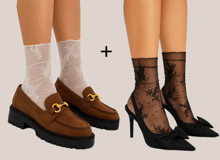 Socken mit Spitze im Set