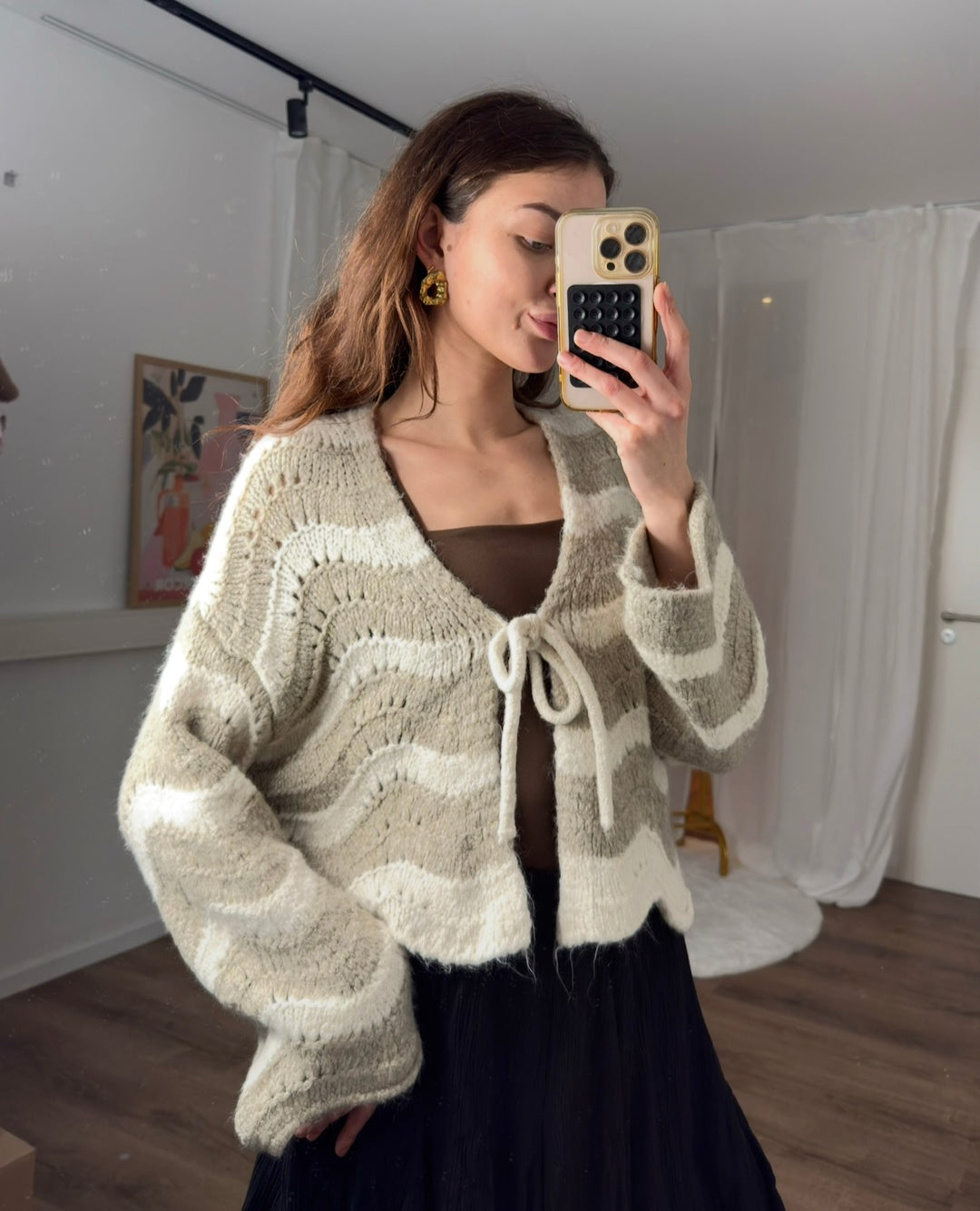 Cardigan mit Schleife