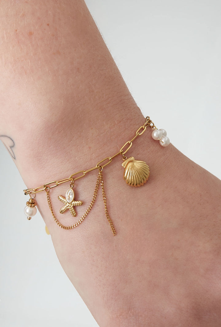 Charm Armband „Beach Vibes“ - Stainless Steel in Gold