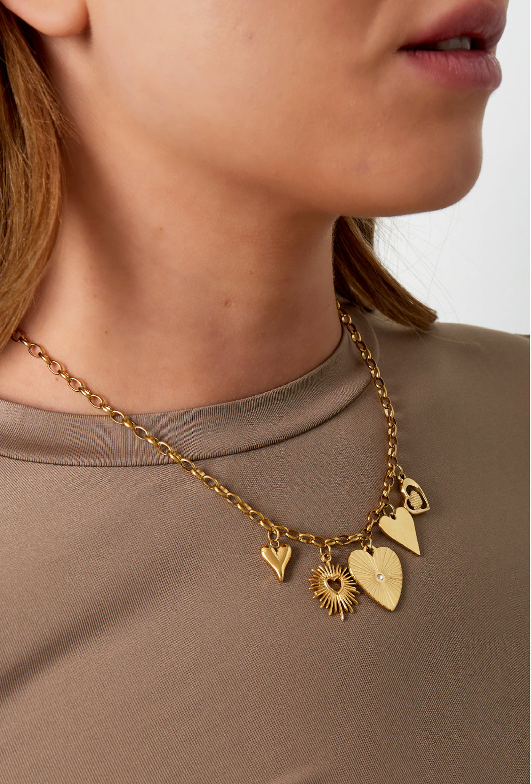 Halskette „Boho Heart“ - Stainless Steel in Gold
