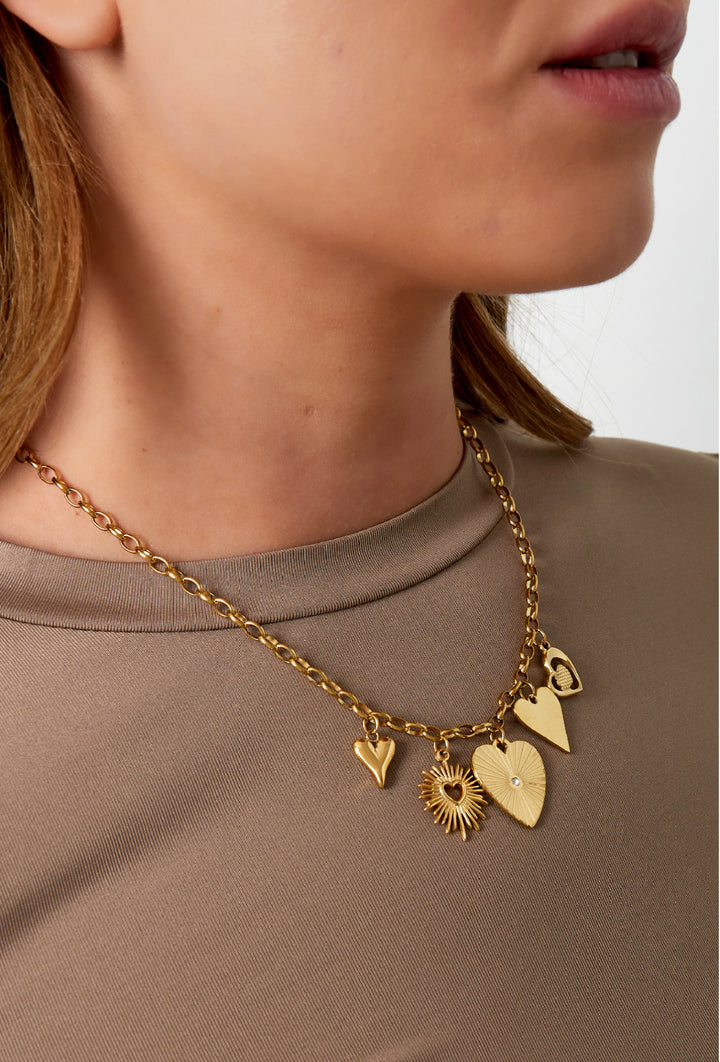 Halskette „Boho Heart“ - Stainless Steel in Gold