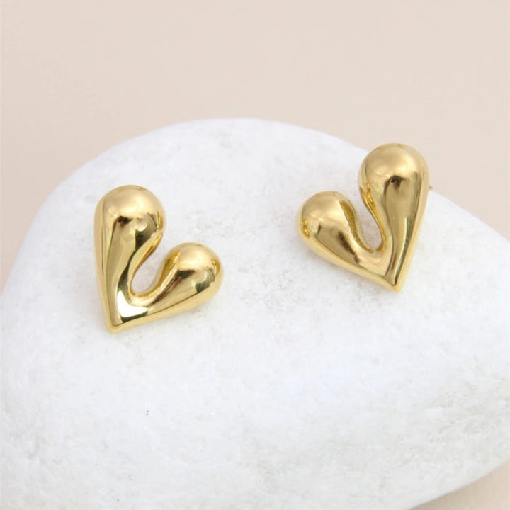 Herzohrringe „lil Heart“ - Stainless Steel in Gold