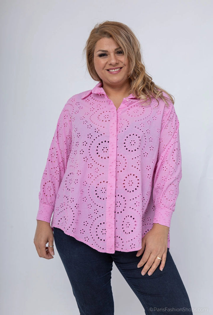 Besticktes Baumwollhemd „Boho“