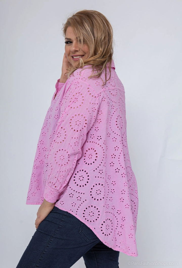 Besticktes Baumwollhemd „Boho“