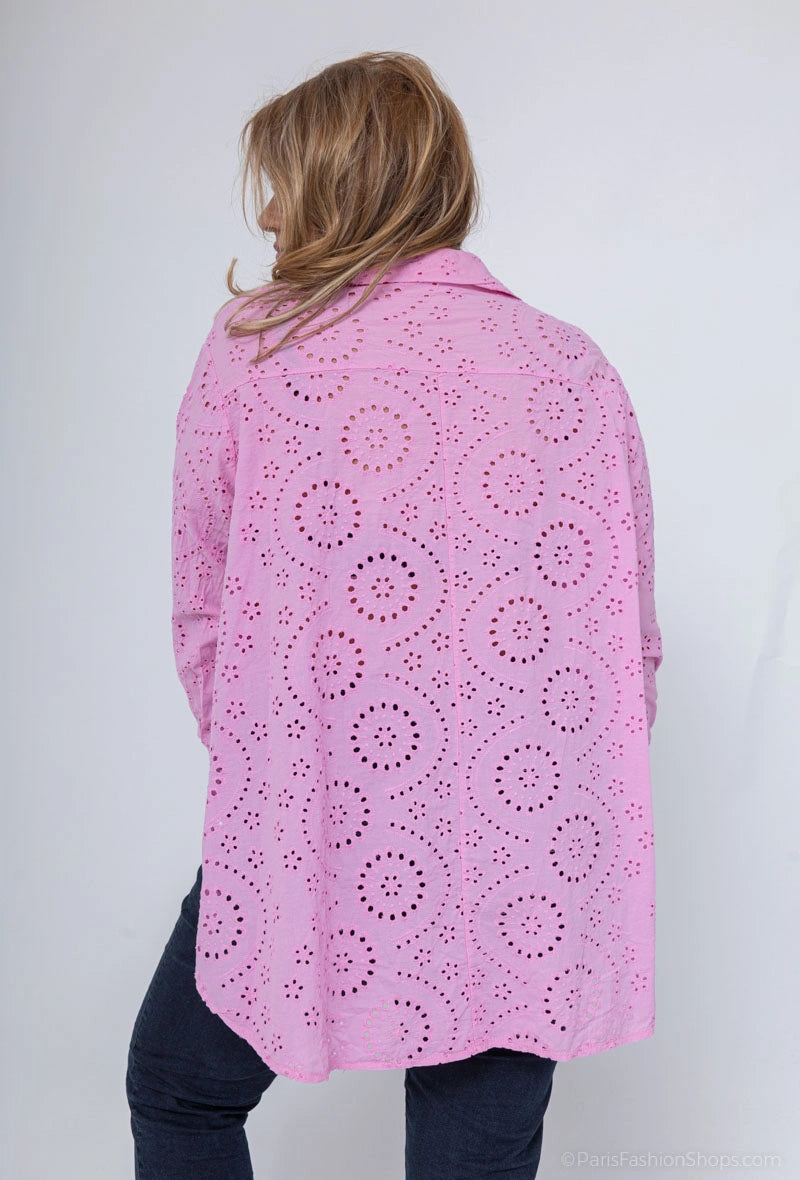 Besticktes Baumwollhemd „Boho“